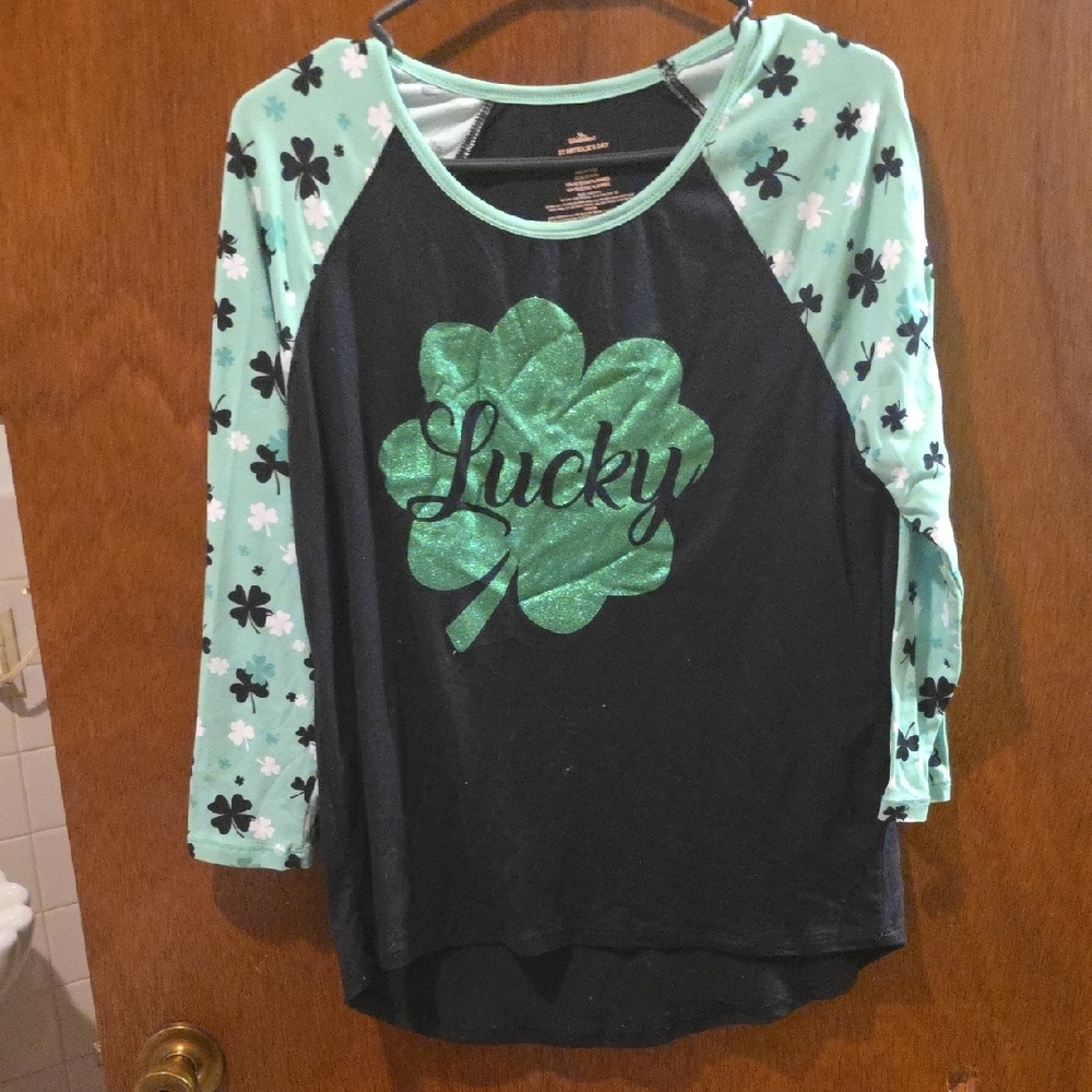 Lucky Shamrock Women's Top - Black and Green